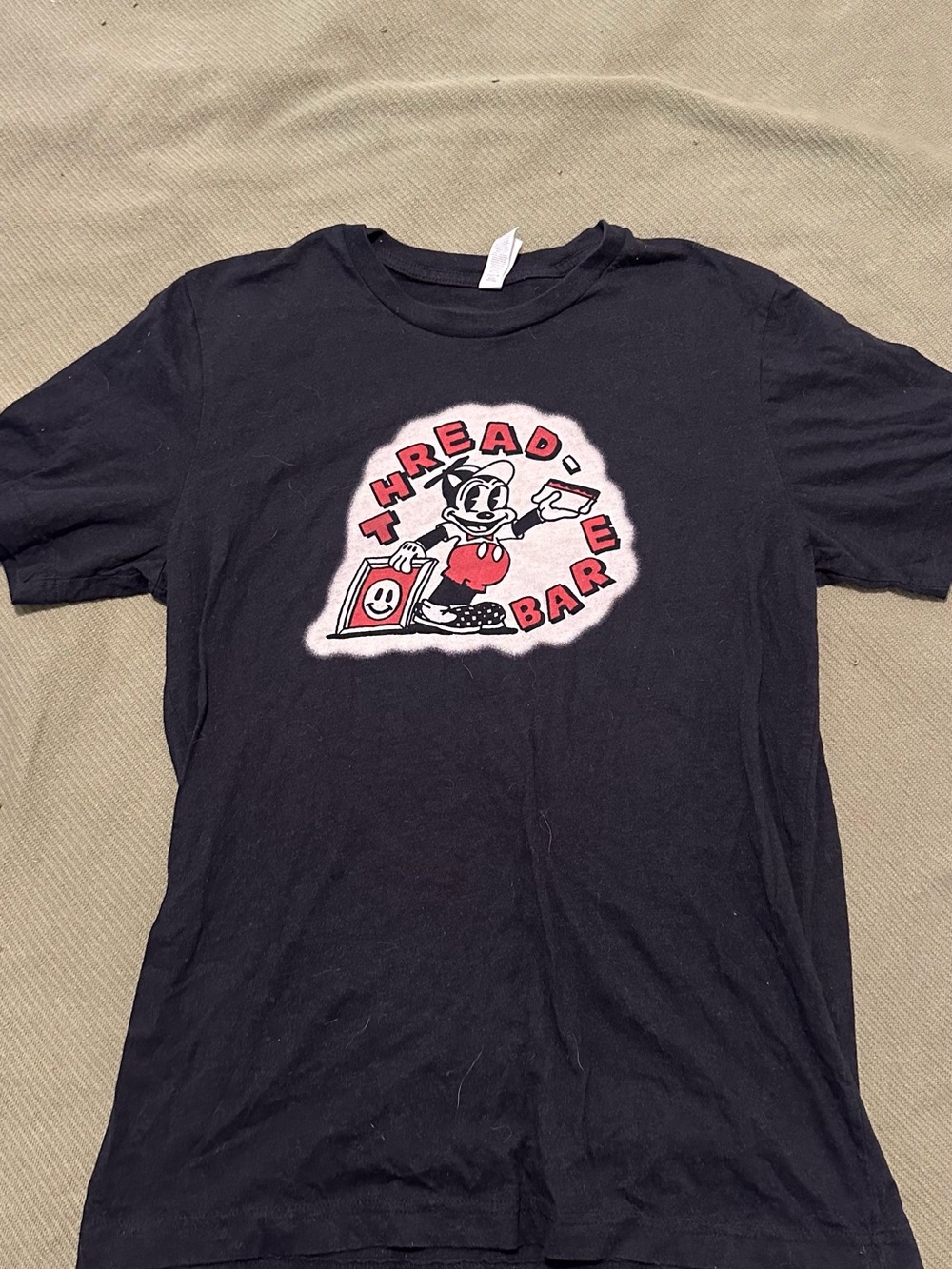 Oregon print shop Bella Canvas Black Short-Sleeve Tee with Red Graphic Logo